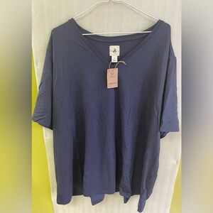 Women's Oversized T Shirts Short Sleeve V Neck Summer Tops, Size 4X